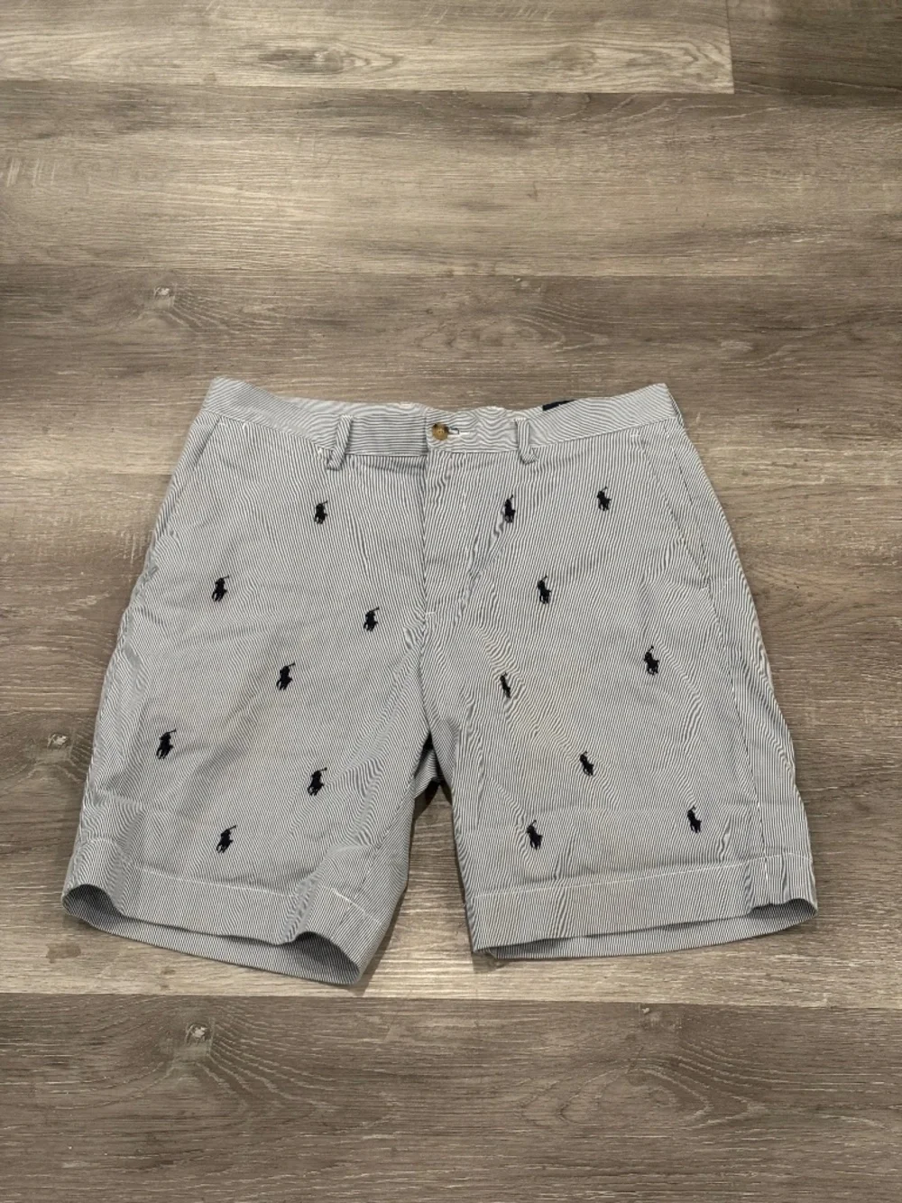 Polo Ralph Lauren Seersucker Shorts All Over Pony Classic Fit 9